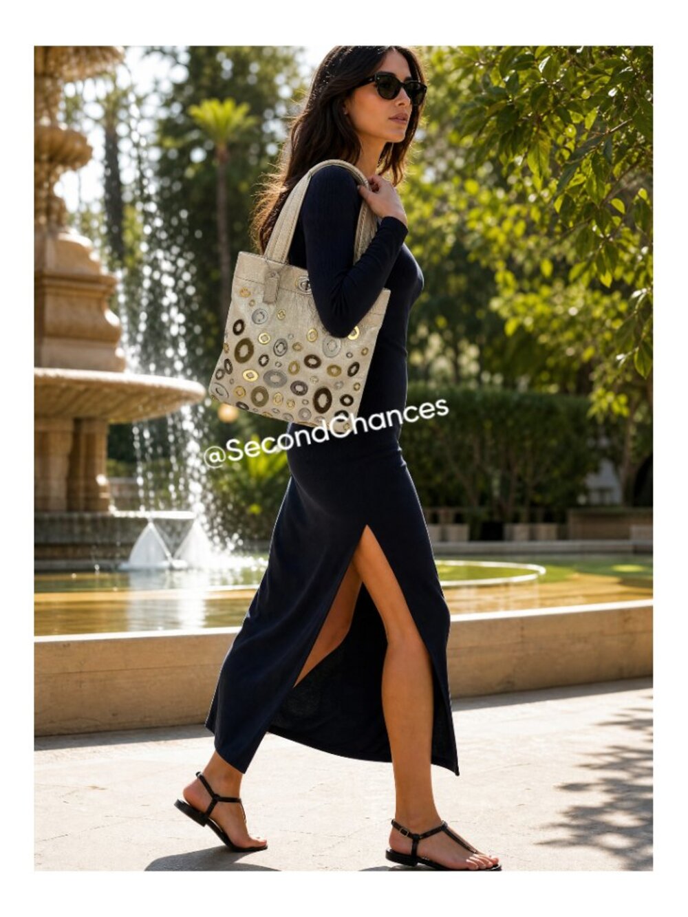 Rare Coach Resort Turnlock Tote style 11538 from 2007, metallic gold leather EUC - Picture 2 of 16